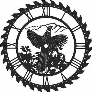 Peacock sceen saw wall clock