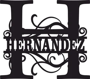 Personalized monogram initial letter h