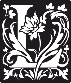 Personalized monogram initial letter l