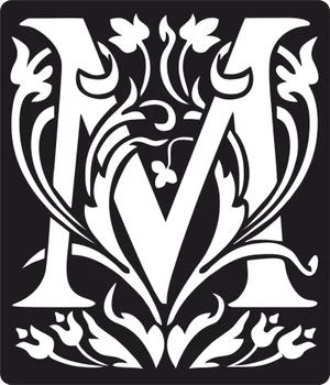 Personalized monogram initial letter m