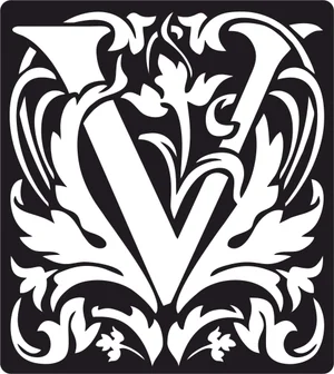 Personalized monogram initial letter v