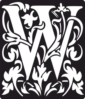 Personalized monogram initial letter w