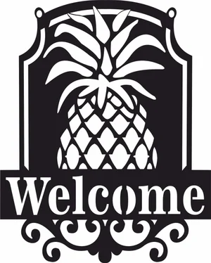 Pineapple welcome plaque