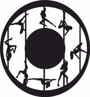 Pole dancers wall clock striptease