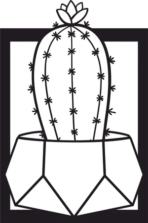 Potted plant cactus wall decor