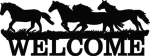 horses welcome sign