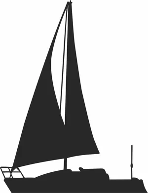 Sailboat sailing silhouette