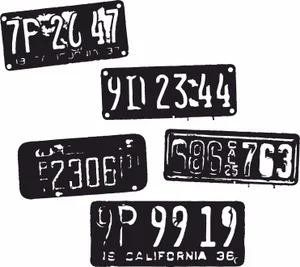 retro license cars plates