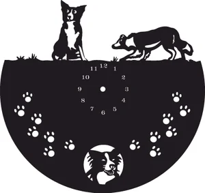 dogs wall clock