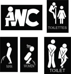 Wc toilet sign