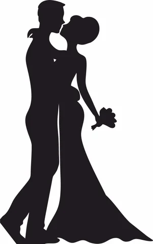 Wedding couple silhouette