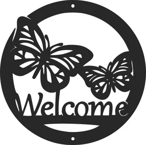 Welcome butterfly sign