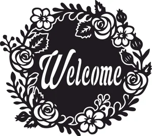 Welcome floral sign