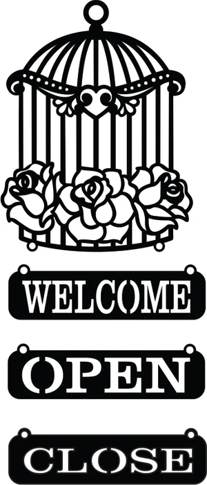 Welcome sign open close