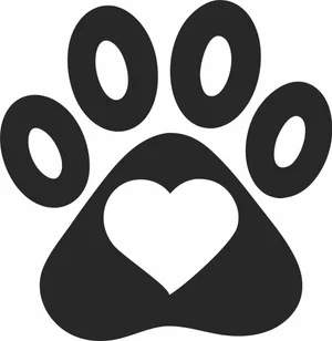 Dog Paw hearts clipart