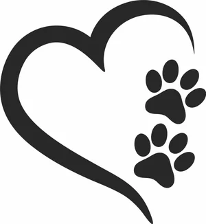 Dog Paws hearts clipart