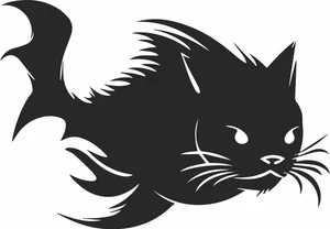 Fish Cat Animal Silhouette