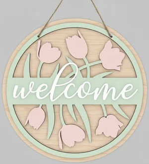 welcome flowers sign