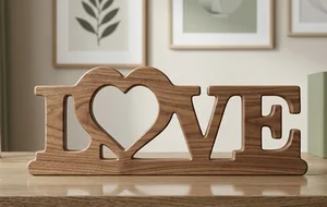Rustic Freestanding LOVE Heart Sign
