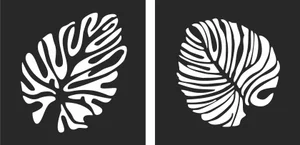 monstera leaf silhouettes decor