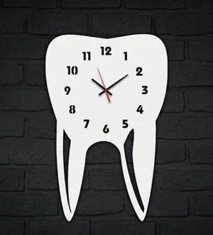 Tooth-Shaped  Wall Clock Dentist