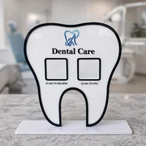 Tooth-Shaped QR Code Stand for Dental