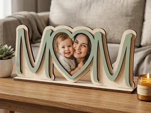 3D Layered Wooden Mom Picture Frame