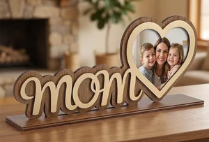 Mother Day Heart Photo Frame Stand