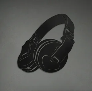 DJ Headphones Silhouette Vector Art