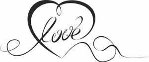 Elegant Love Heart Calligraphy