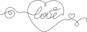 One Line Double Heart Art