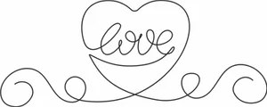 One Line Drawing Heart Love Art