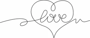 One Line Heart Love Art