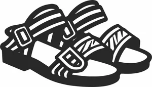 Patterned Sport Sandals Vector