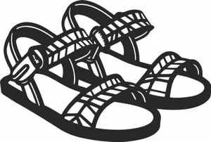 Patterned Strap Summer Sandals Vector