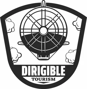 Retro Airship Badge Vector Art