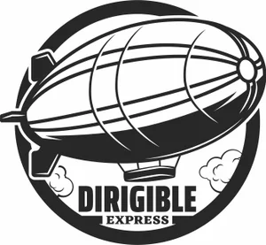 Retro Airship Blimp Vector Art