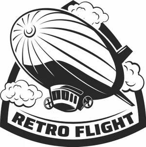 Retro Flight Dirigible Logo