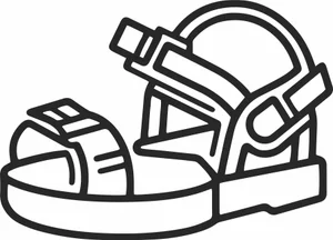 Rugged Summer Footwear Line Art