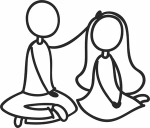 Sitting Stick Figure Couple