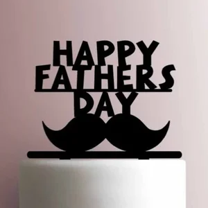 Happy Fathers Day Mustache Cake Topper