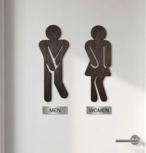 Humorous Restroom Men and Women Door Sign