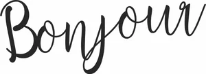 Bonjour Script Cursive Typography French Greeting Word