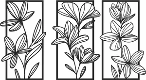 Floral Wall Art Three Panels Flowers