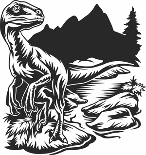 Velociraptor Dinosaur Wildlife Scene