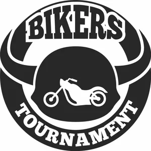 Bikers Tournament Horned Helmet Motorcycle Circular Emblem