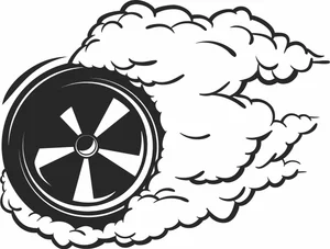 Car Wheel Burnout Smoke Drift Graphic