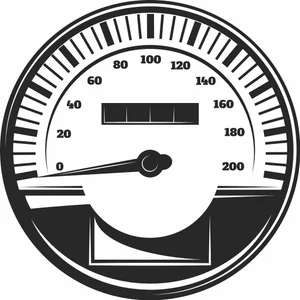 Circular Speedometer Gauge Mileage Odometer Vector
