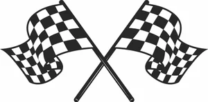 Crossed Waving Checkered Flags Finish Line Graphics