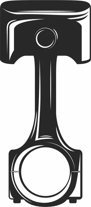 Engine Piston and Connecting Rod Silhouette